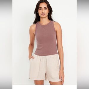 NWT Old Navy Snug Crop Tank Top Warm Tahoe Sz M